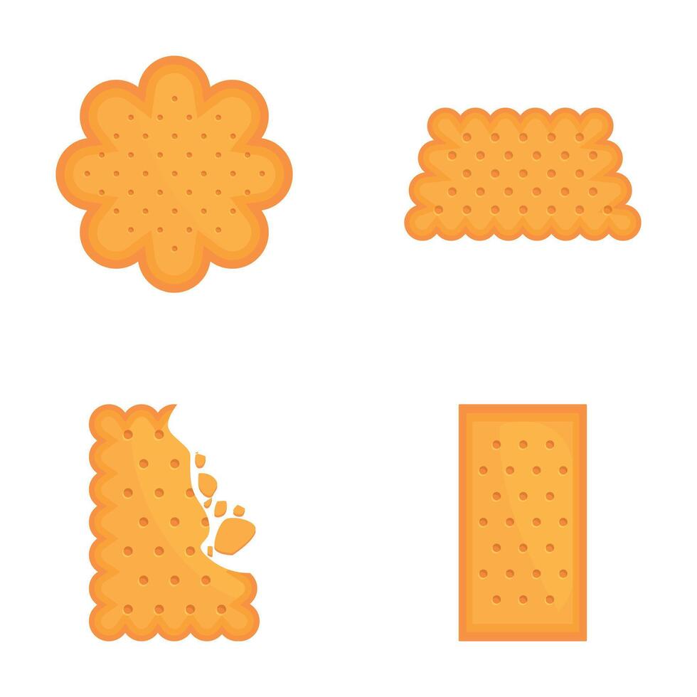 Set of cartoon biscuit cookies vector