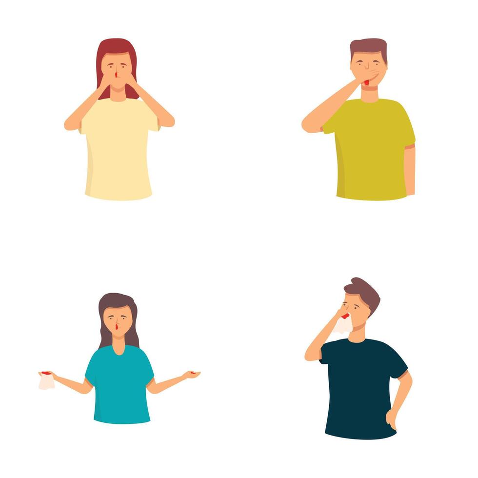 Set of people gesturing to senses vector