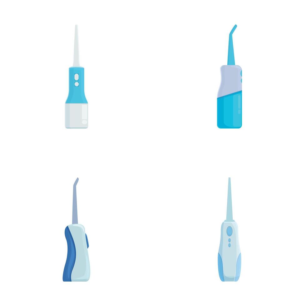 Set of water flossers on white background vector