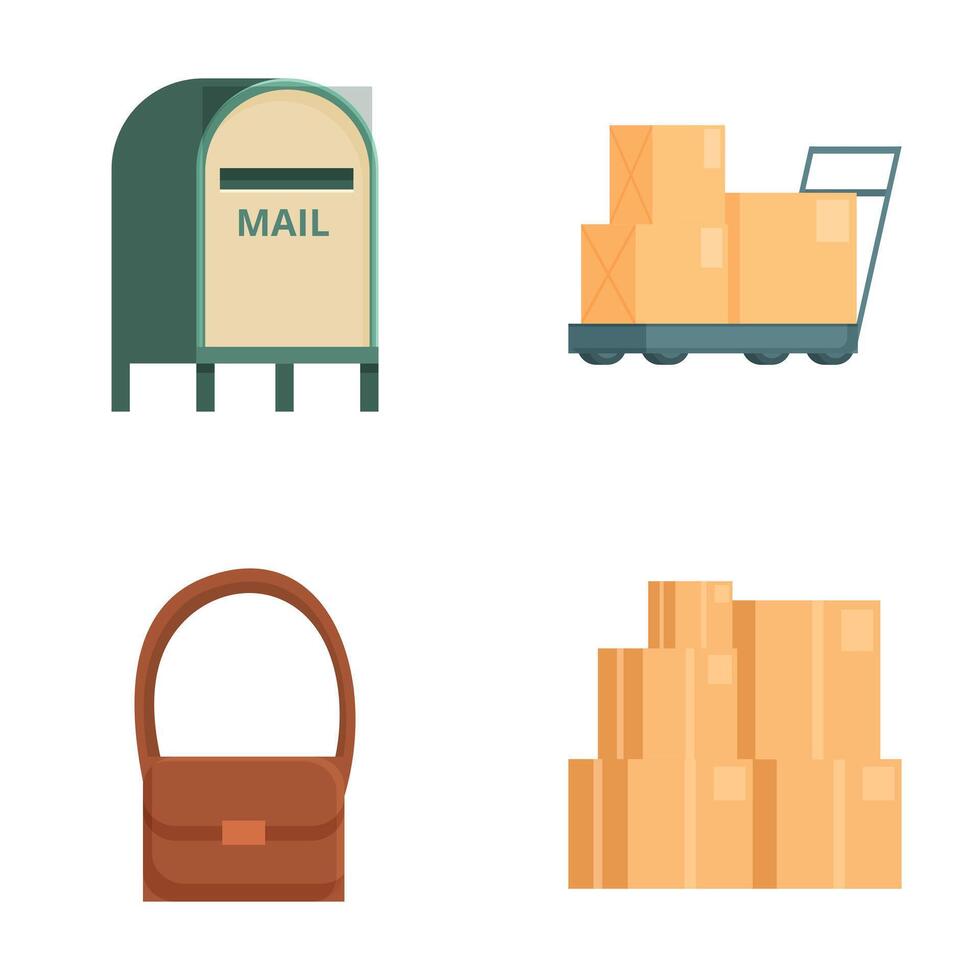 Set of delivery and postal service icons vector
