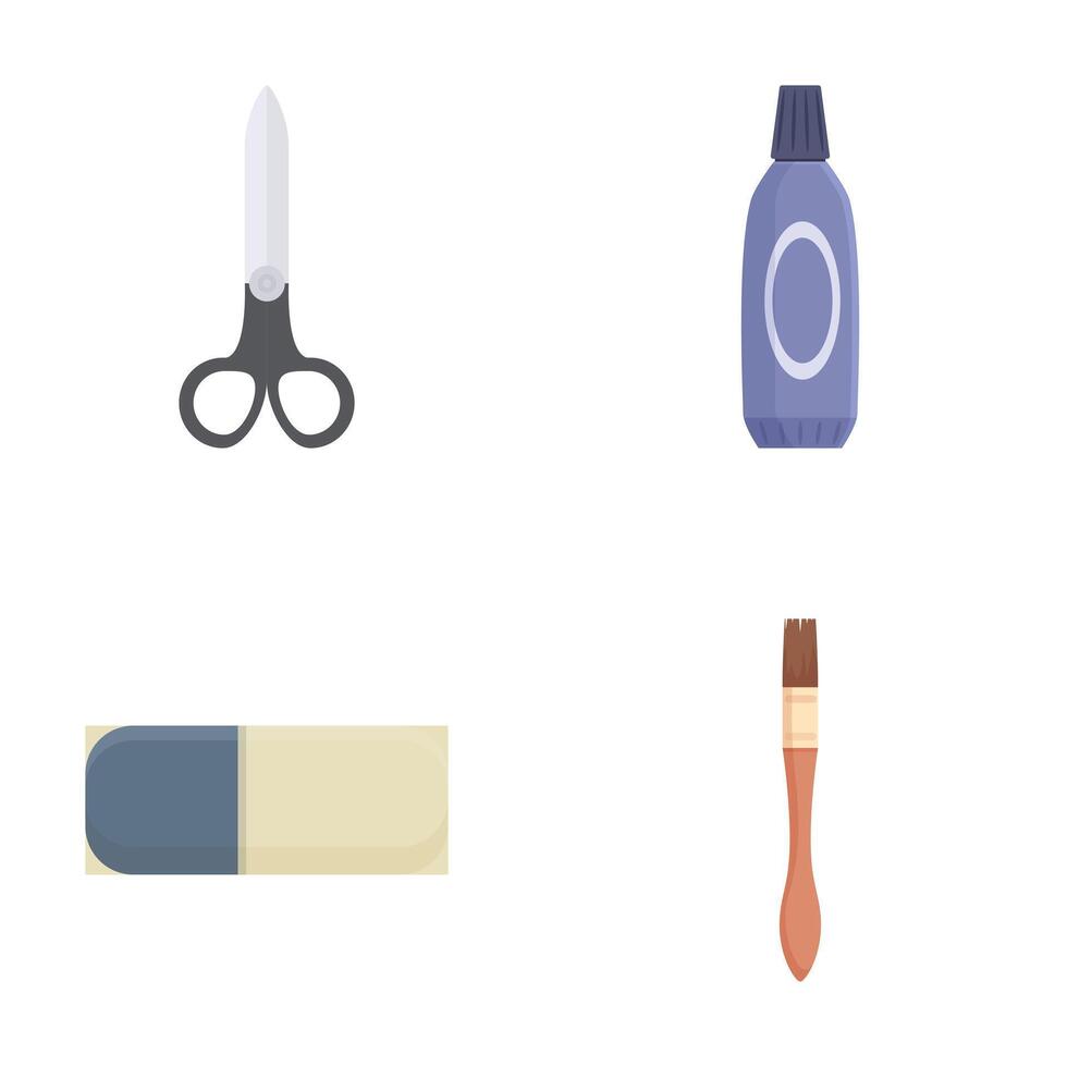 Art and craft supplies set vector