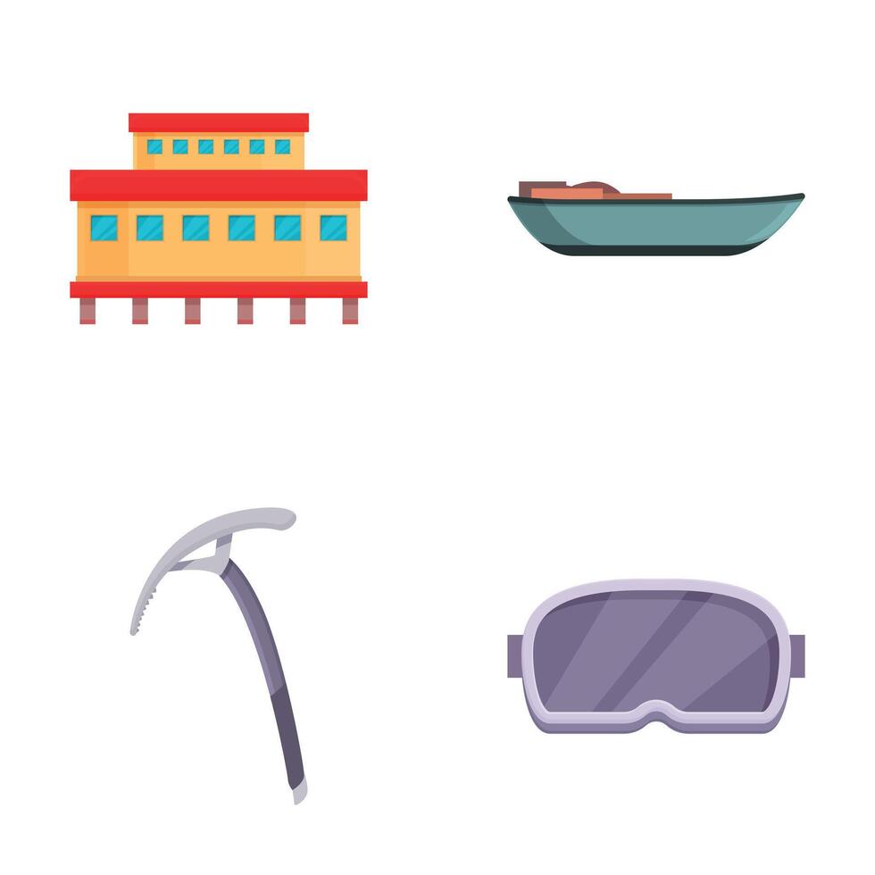set of outdoor adventure icons vector