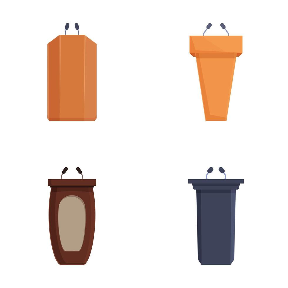 Set of cartoon trash bins icons vector