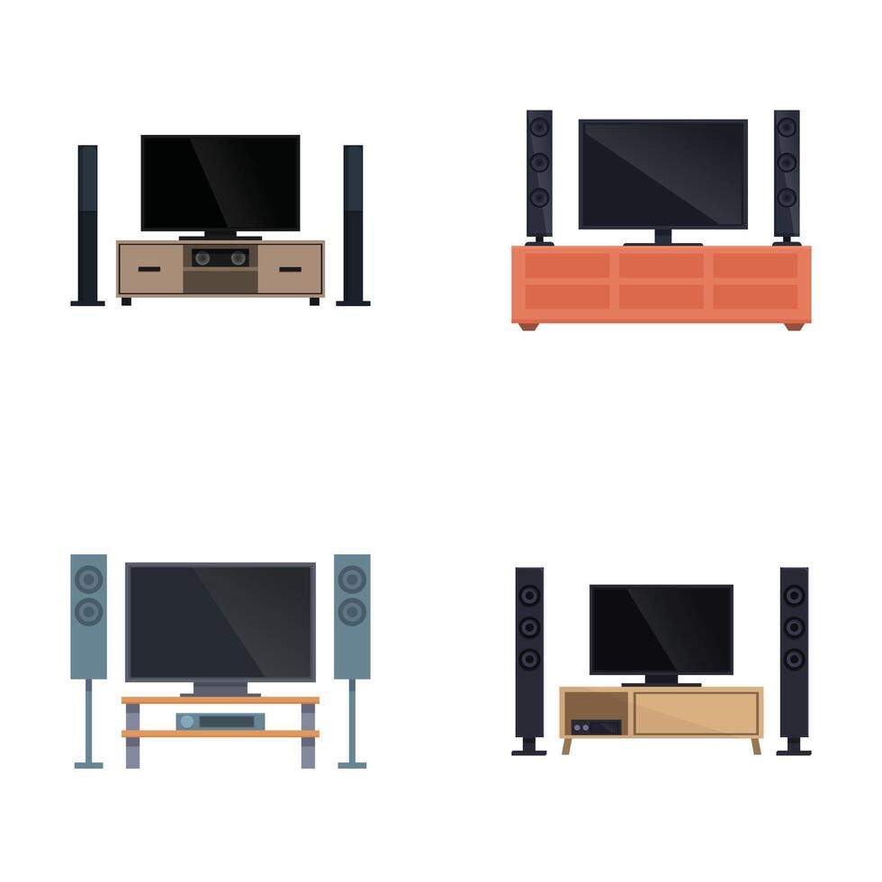Modern home entertainment systems set vector