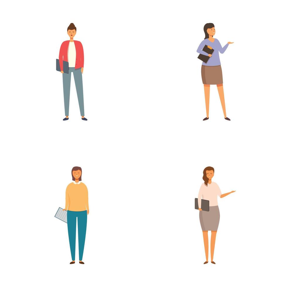 Diverse set of business characters showing modern professionals vector