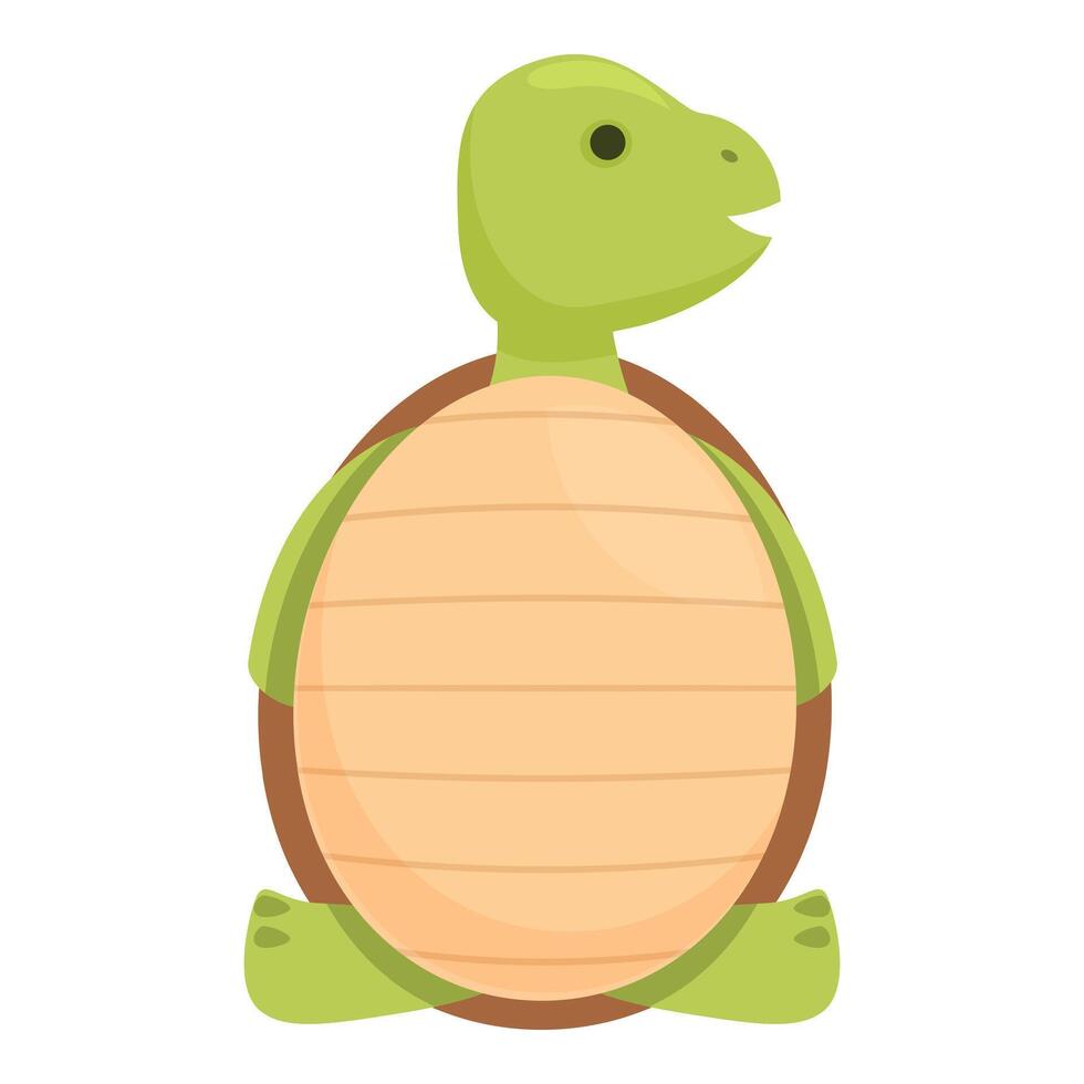 illustration of a stylized cute green cartoon turtle, isolated on a white background vector