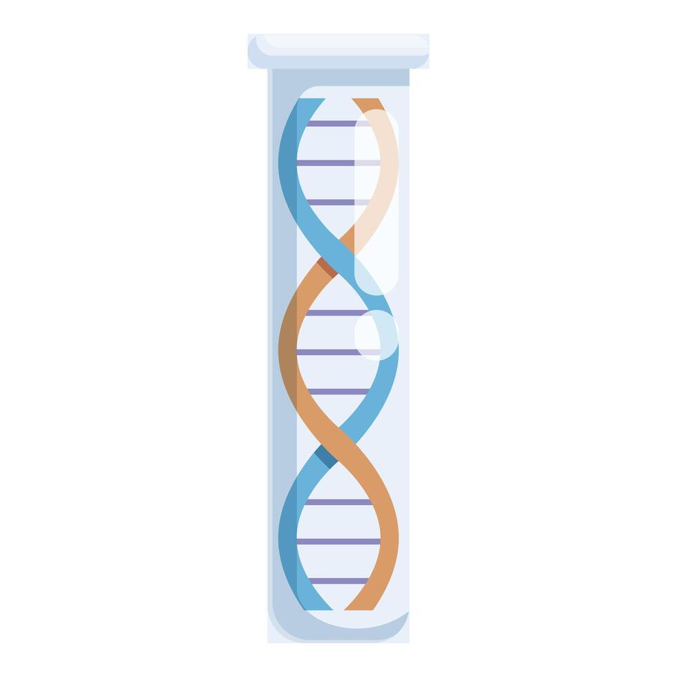 Test tube with dna helix illustration vector