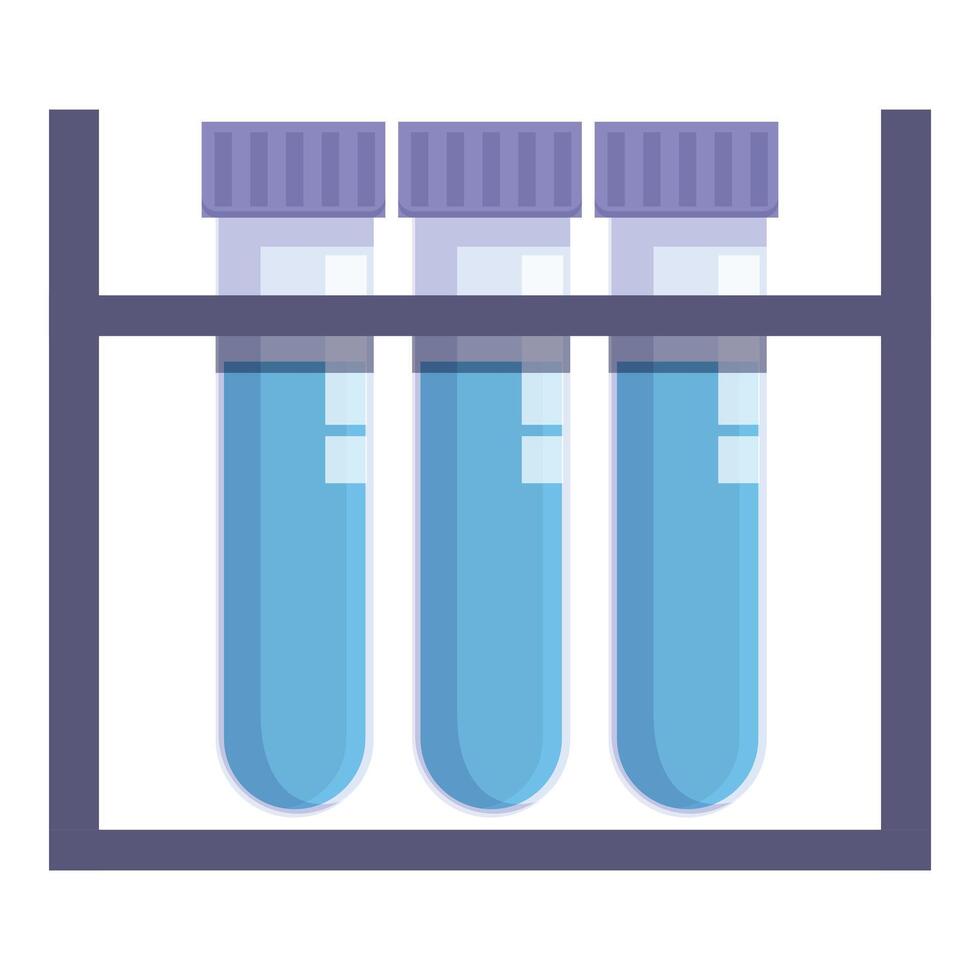 Test tubes with blue liquid in rack illustration vector