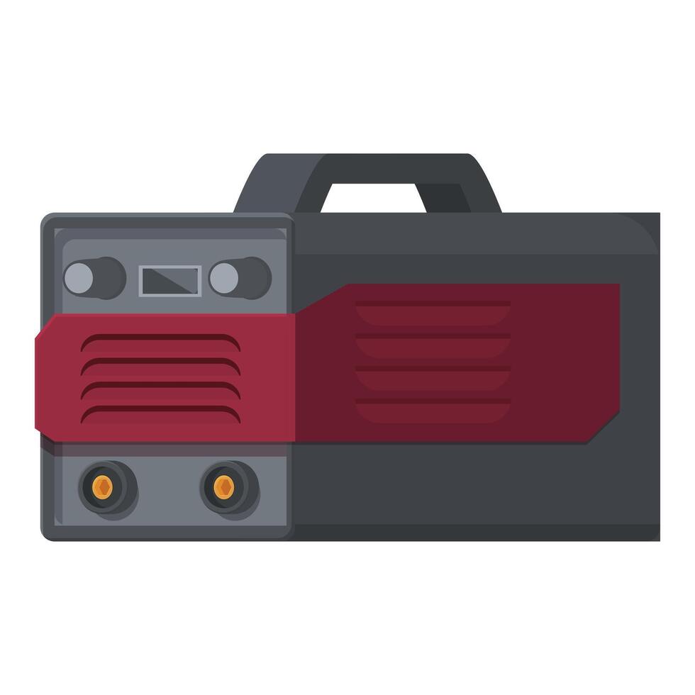 Flat design icon of a classic red and black cassette tape recorder vector