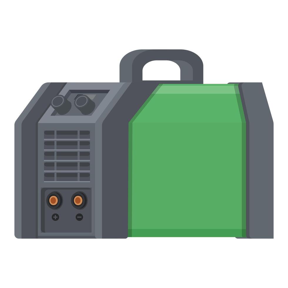 Flat design of a portable power generator with a green fuel tank and black body vector