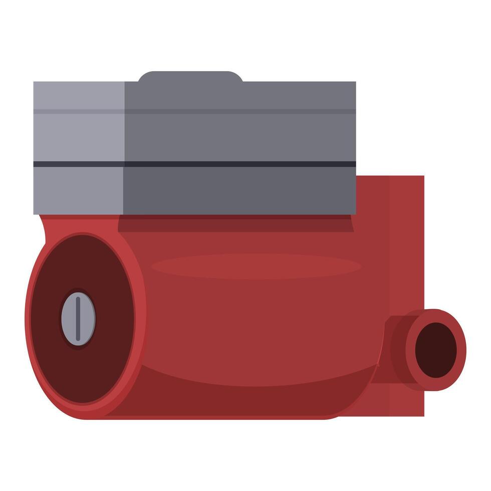 Digital illustration of a compact red electric motor, perfect for industrial design concepts vector