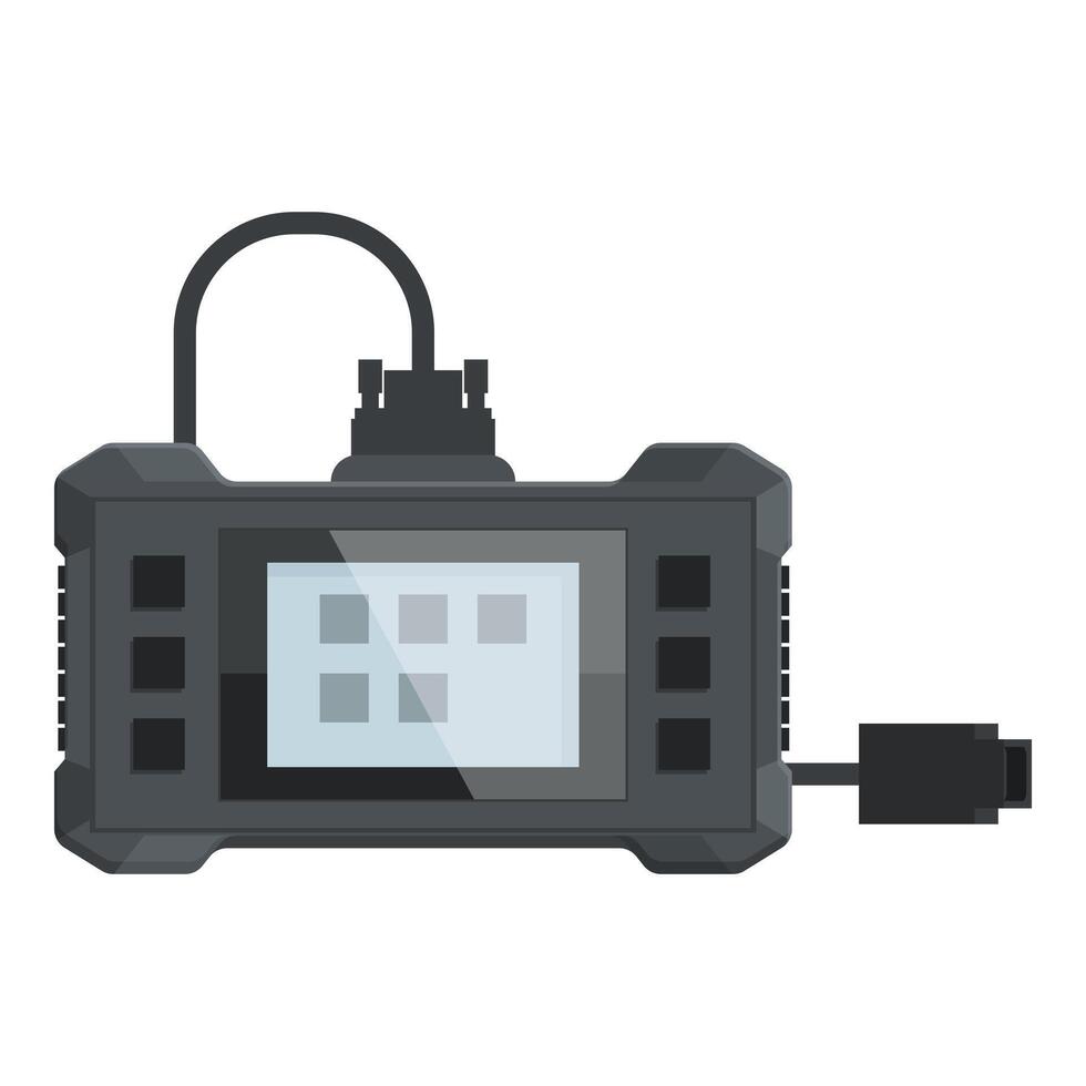 Flat design of a digital bomb with timer display and wires vector