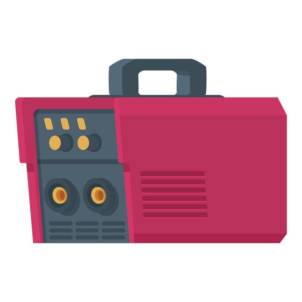 Flat design of a red portable power generator vector