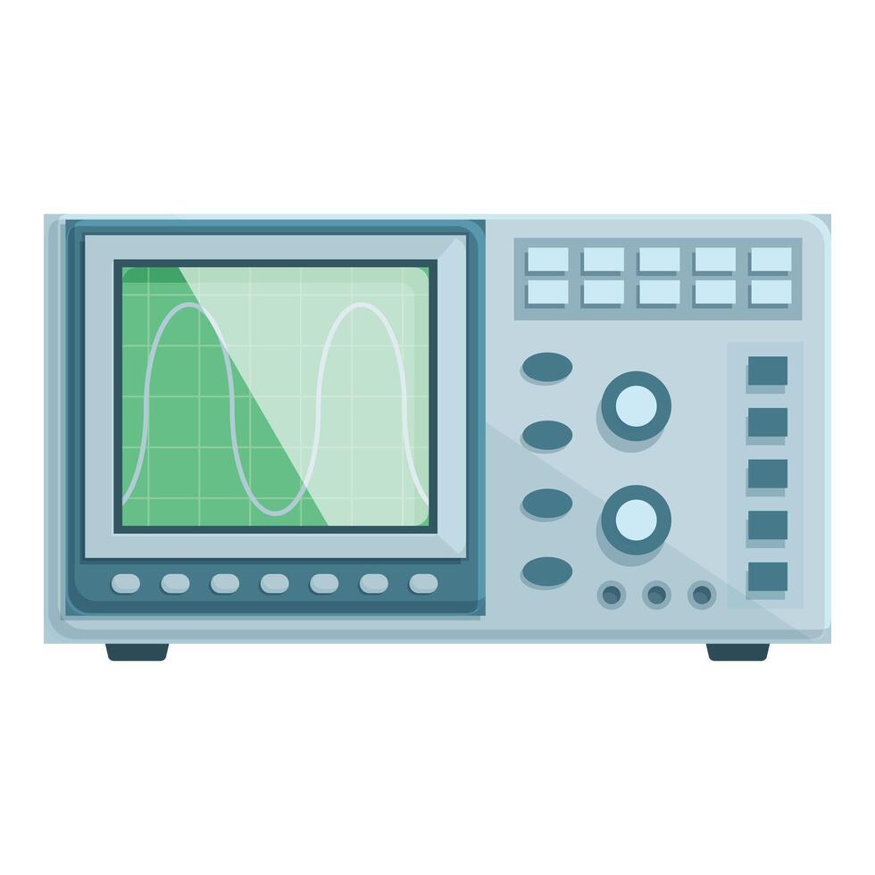 Flat design graphic of a modern digital oscilloscope for electronic measurements vector