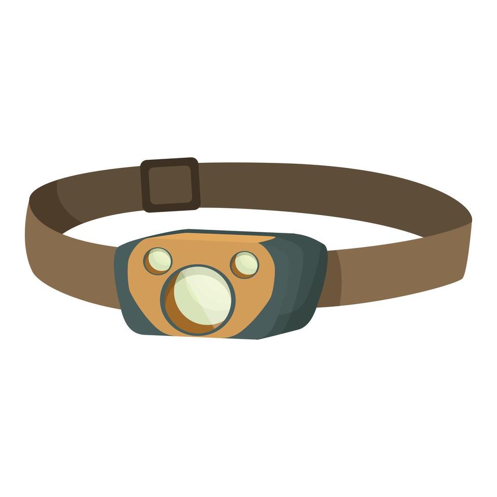 graphic of a cartoonstyle headlamp, ideal for outdoor activity themes vector