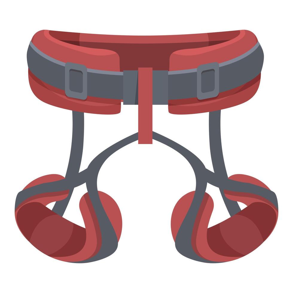illustration of a red and gray climbing harness, isolated on a white background vector