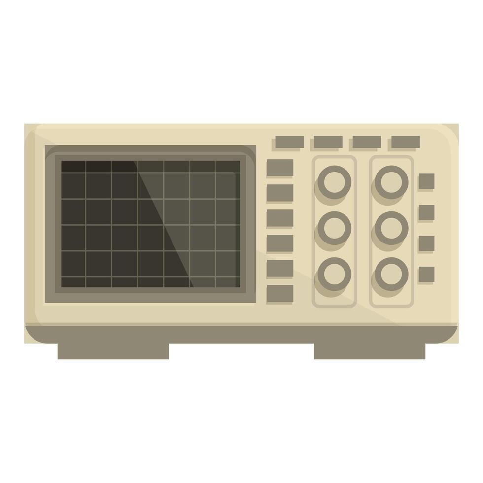 Detailed illustration of an oldfashioned oscilloscope, isolated on white vector
