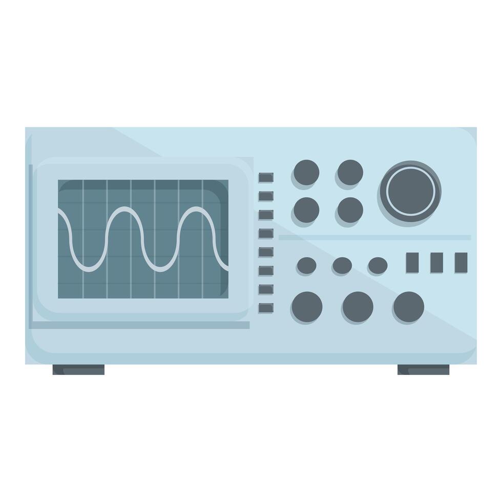 Flat design of a modern digital oscilloscope for measuring electrical signals vector