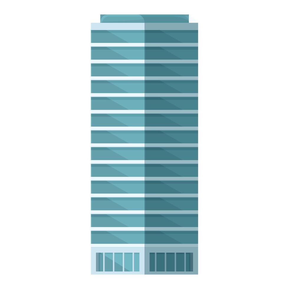 Flat design of a contemporary glass skyscraper, isolated on white vector