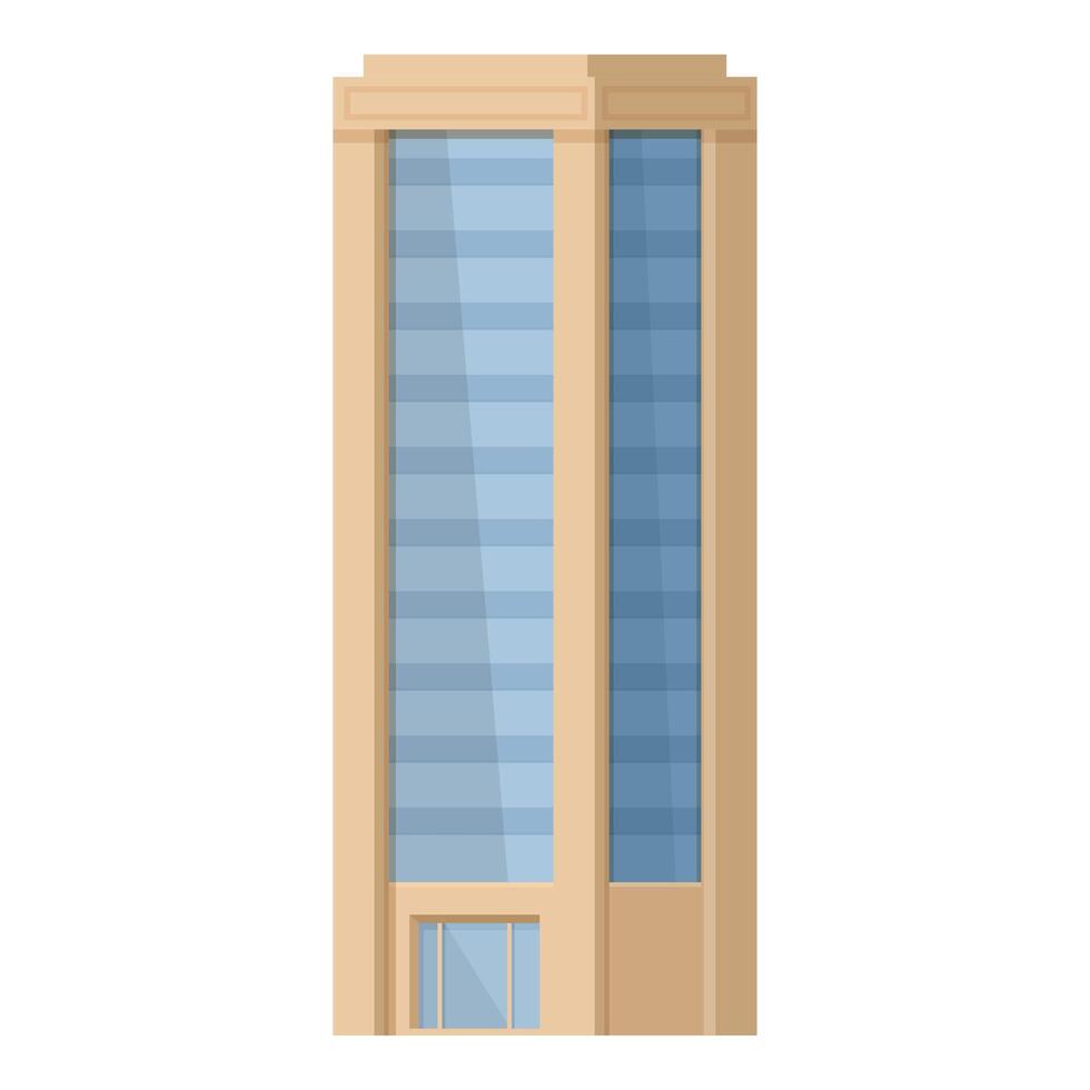 illustration of a tall modern skyscraper with glass windows vector