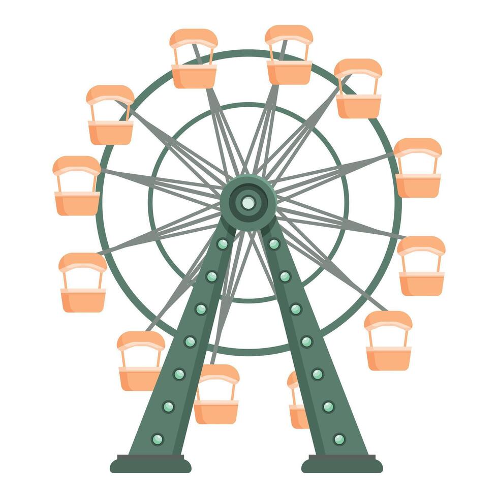 graphic of a colorful ferris wheel against a white background, suitable for theme park designs vector