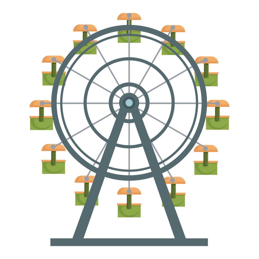 Flat design of a colorful ferris wheel against a white background vector