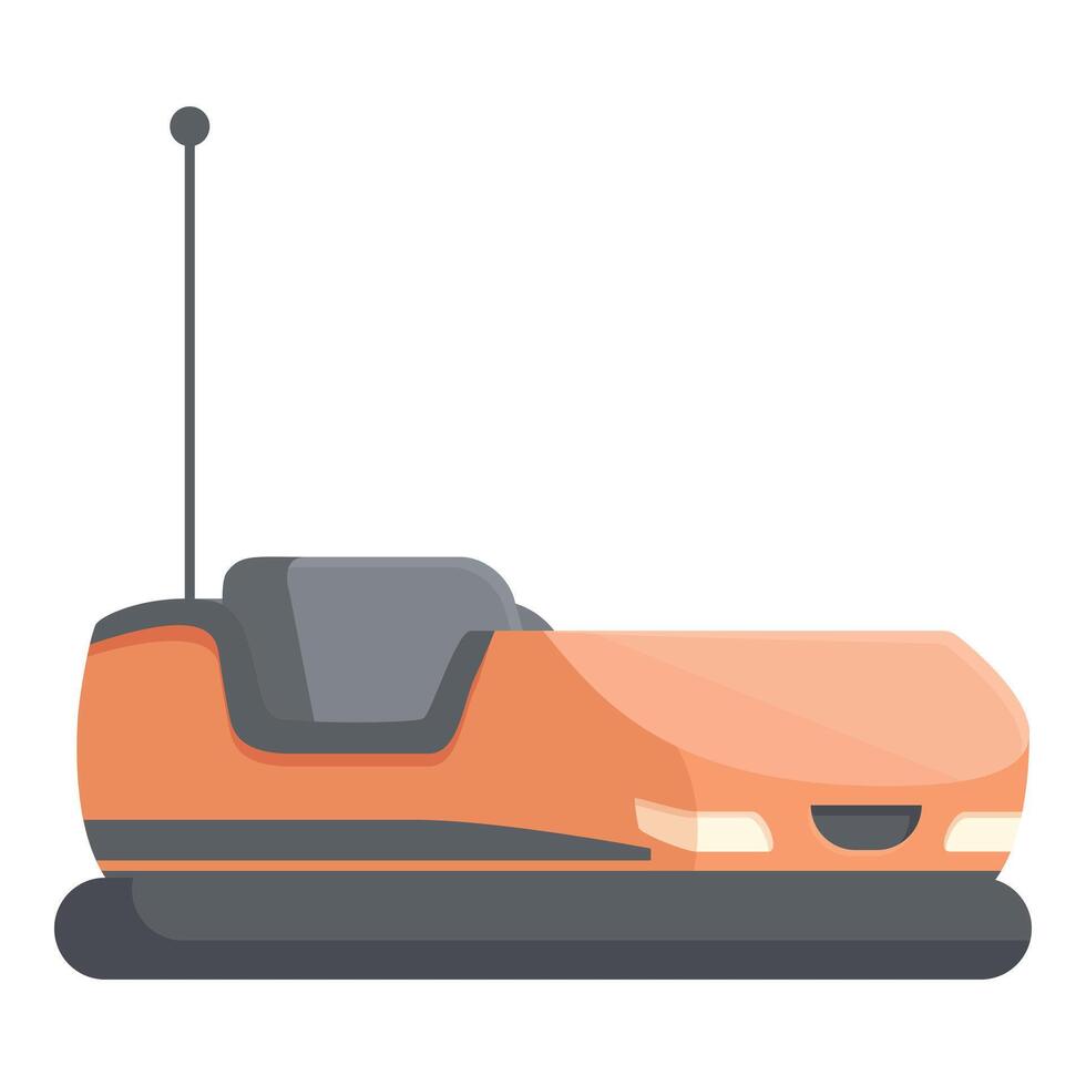 Colorful illustration of an orange bumper car with an antenna vector