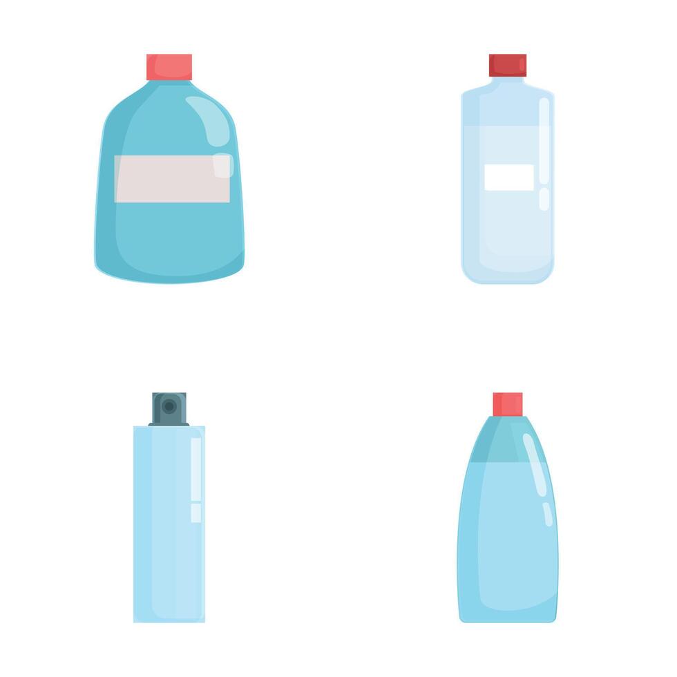Set of various clean plastic bottles icons vector