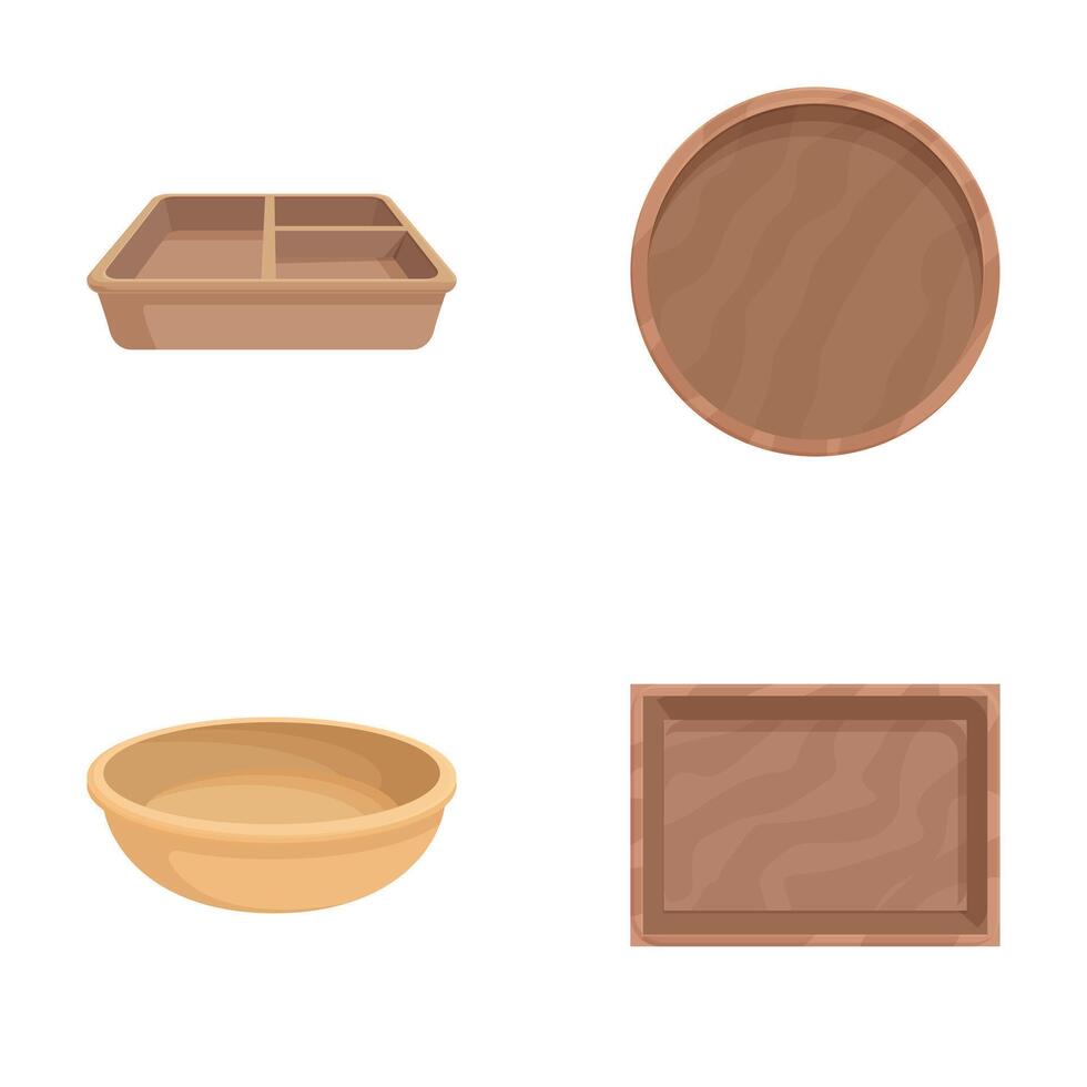 Wooden container collection isolated on white vector