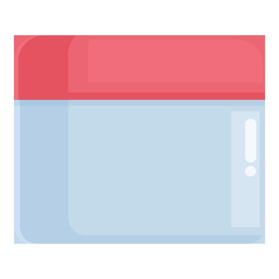Cartoon glass jar icon with red lid vector