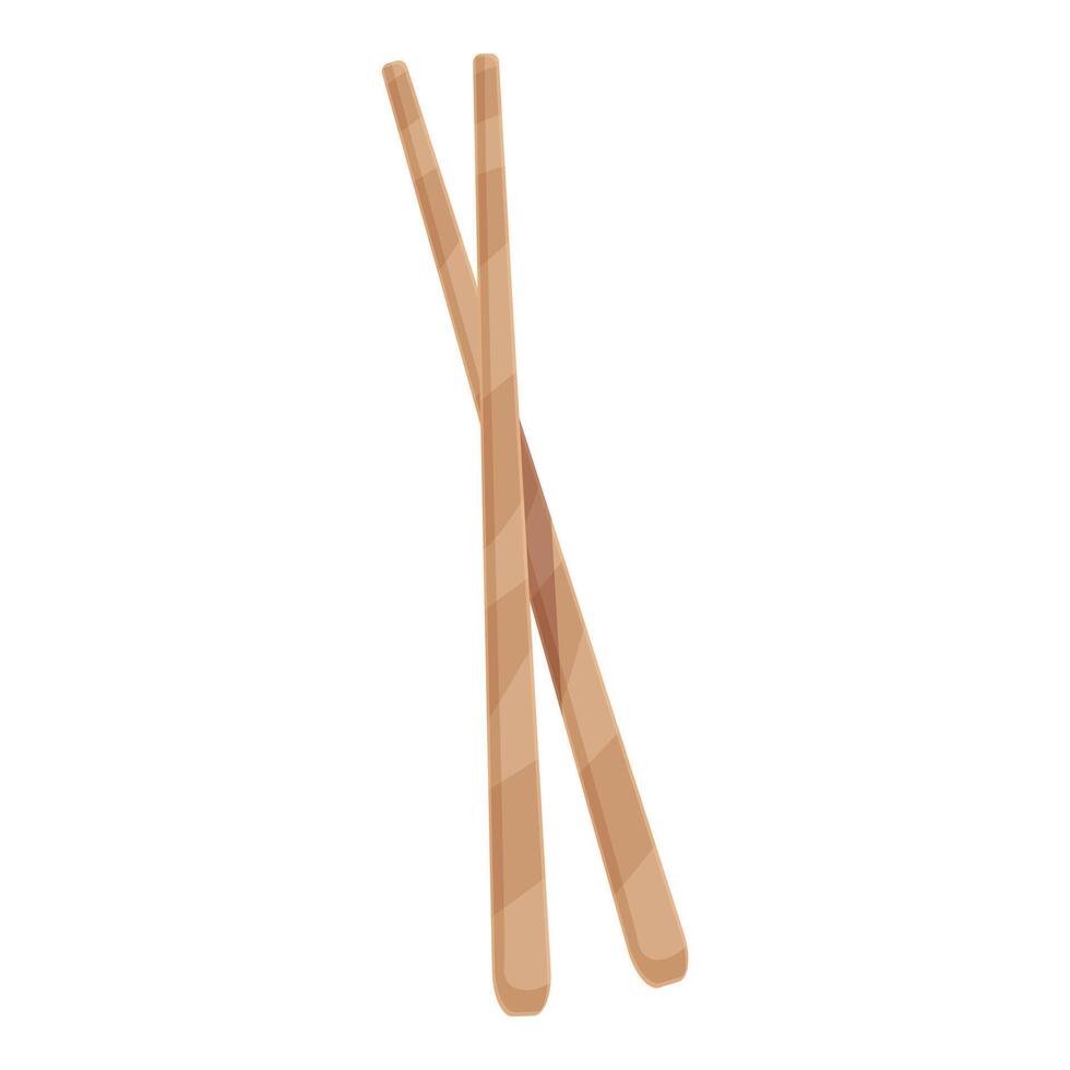 Pair of wooden chopsticks on white background vector