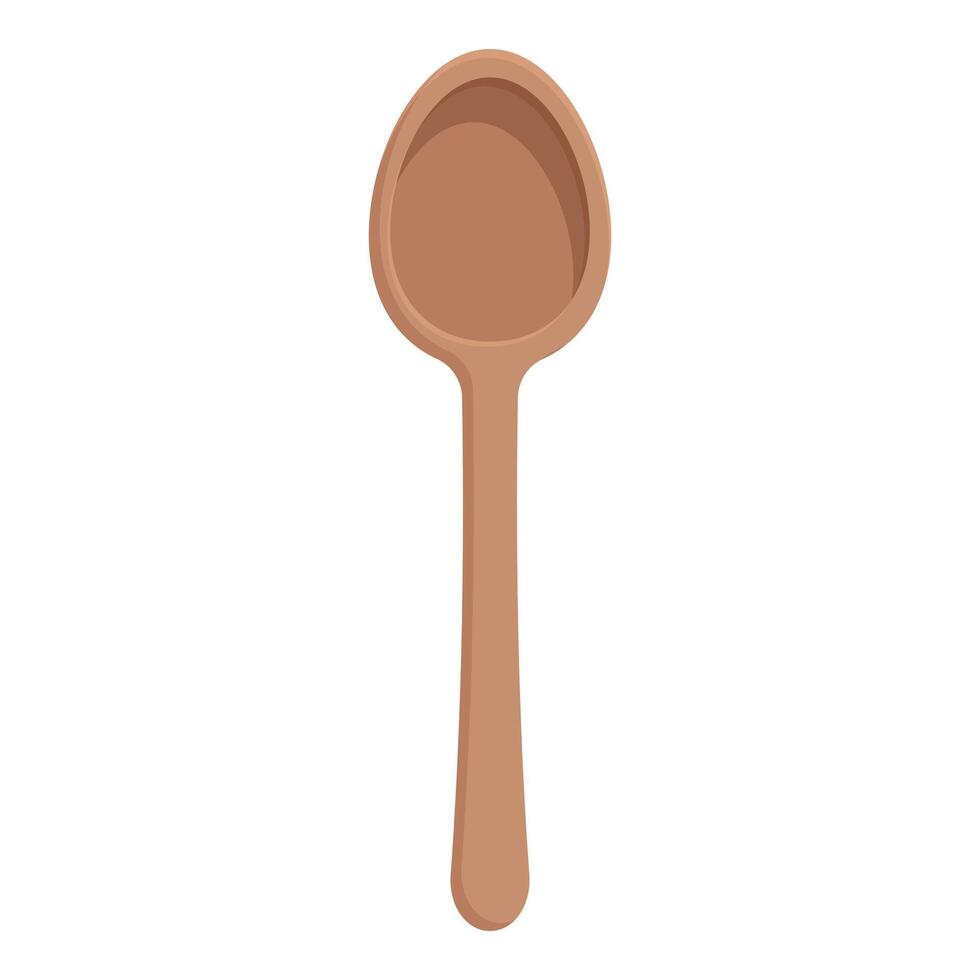 Wooden spoon isolated on white background vector