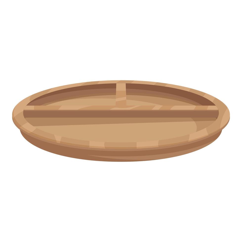 Wooden round tray isolated on white vector