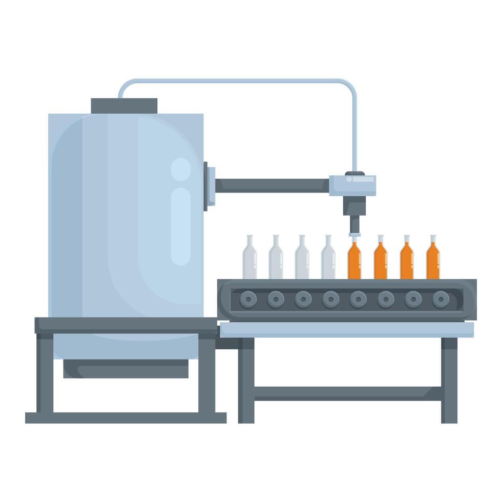 Automated bottle filling production line vector