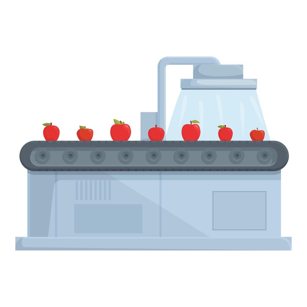 Automated apple sorting conveyor belt illustration vector