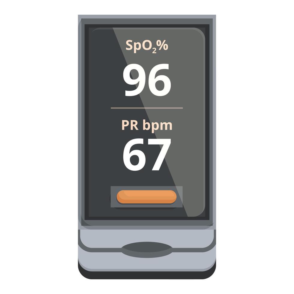 Digital pulse oximeter displaying blood oxygen levels vector