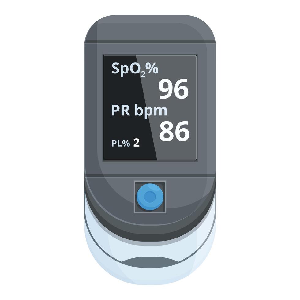 Digital finger pulse oximeter displaying oxygen levels vector