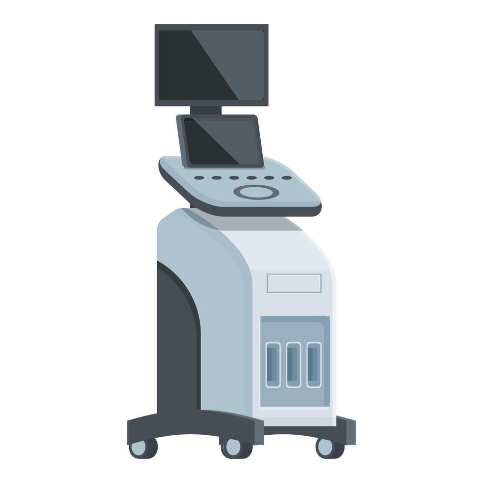 Modern ultrasound machine on white background vector