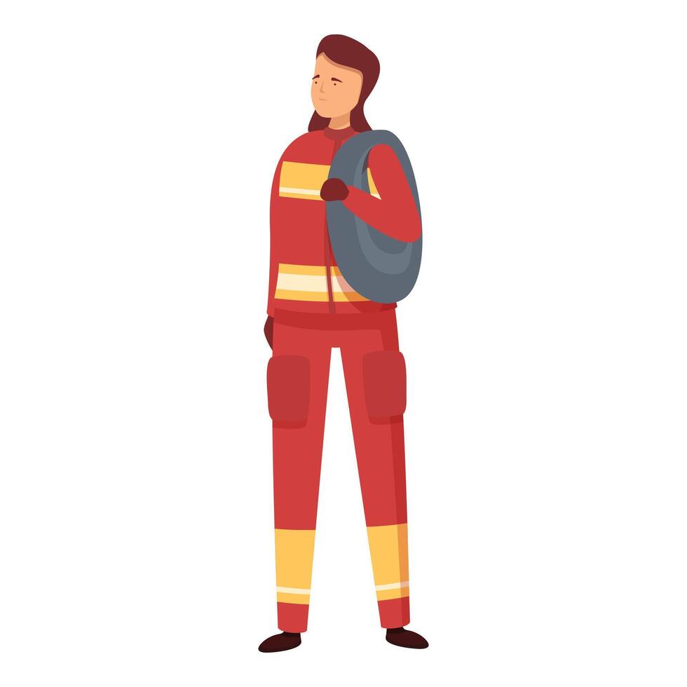 Illustration of a female firefighter in uniform vector
