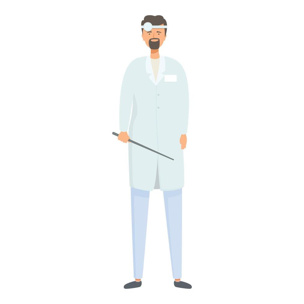 Smiling male scientist with pointer vector