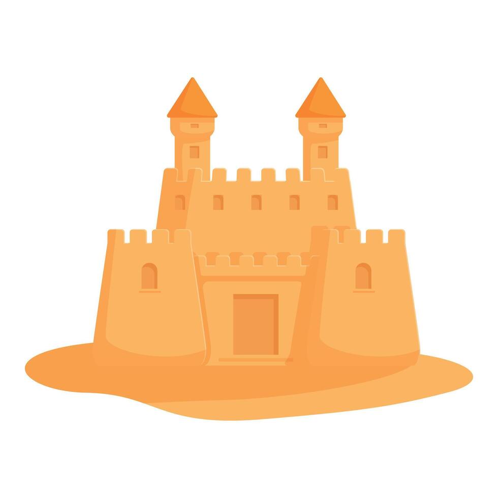 Cartoon sandcastle isolated on white background vector