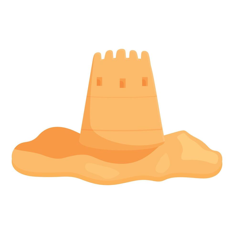 Cartoon sandcastle isolated on white vector