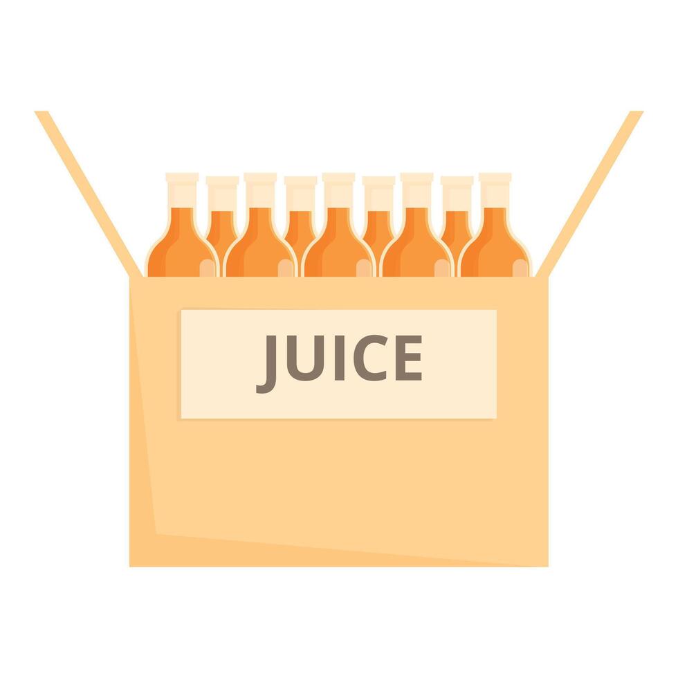 Fresh juice bottles in cardboard carton vector