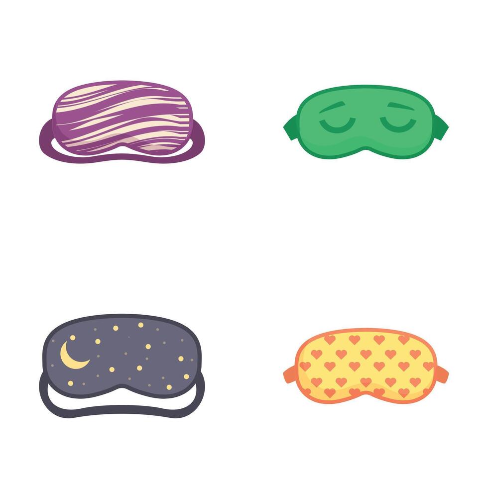 Collection of colorful sleep masks icons vector