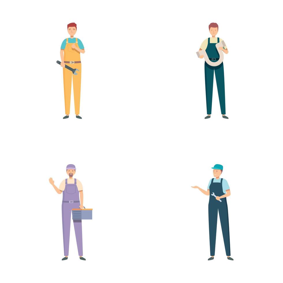 Set of professions, delivery, musician, painter, chef vector