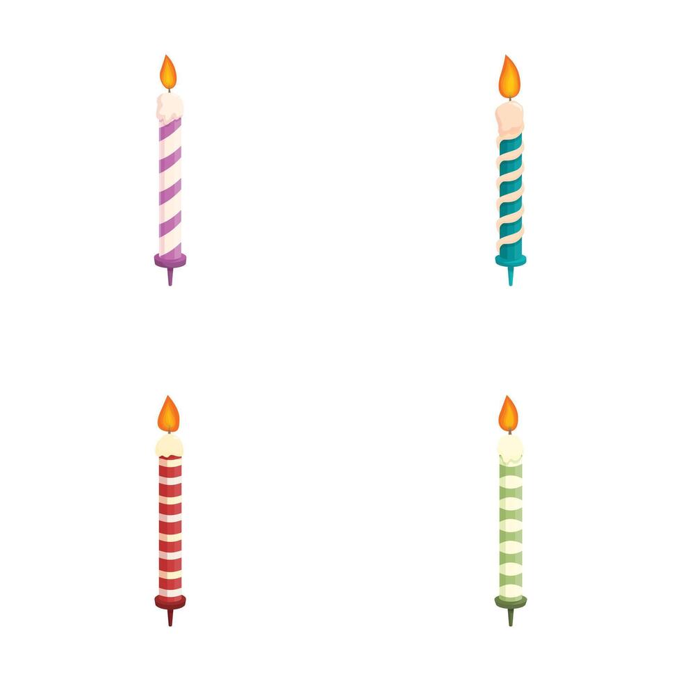 Set of four colorful birthday candles vector