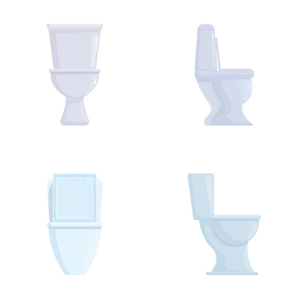 Set of modern toilets in flat design style vector