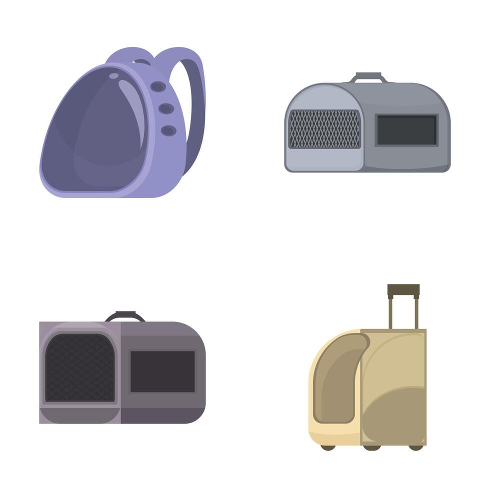 Set of travel and household appliances icons vector