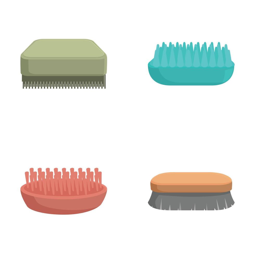 Assorted brush and comb collection illustration vector