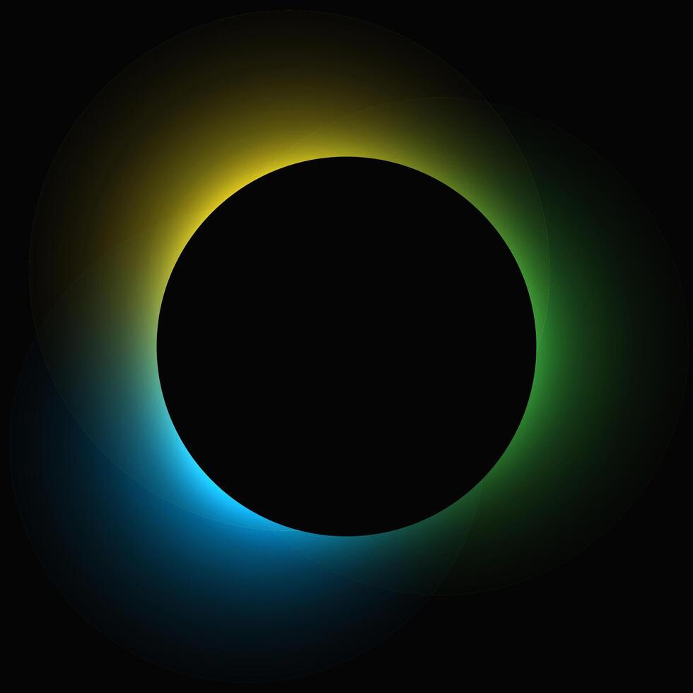 Circle illuminate light frame with color gradient vector